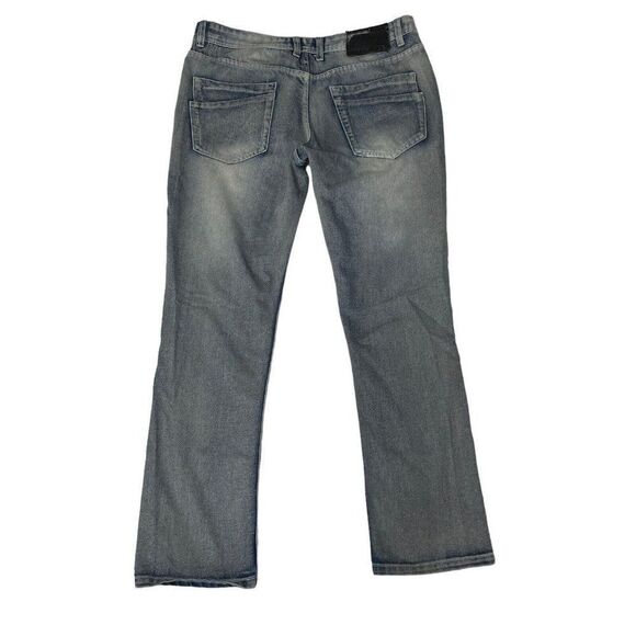 Mens True Rock Jeans Distressed Thrashed Patches Tag Size 34 Light Stone Wash - Picture 5 of 12